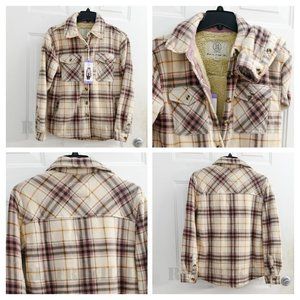 PINK NW T Sage Ladies' Plush Plaid Shirt Jacket‎